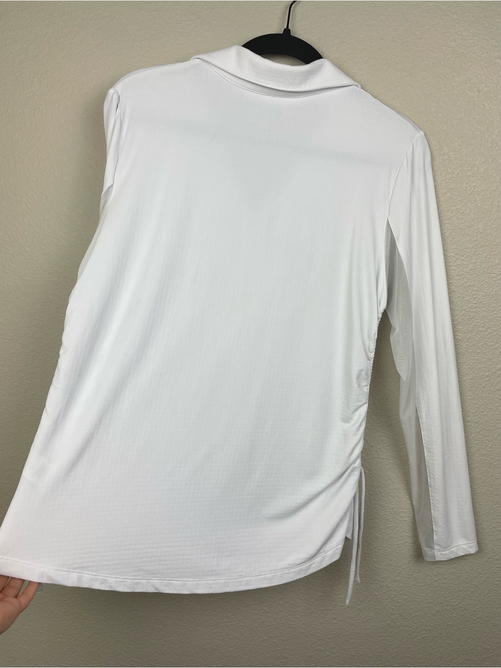 IBKUL Women's Large White Adjustable Long Sleeve Quarter Zip Polo Top UPF 50+ - Picture 13 of 15